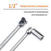 F-Handle Steering Fly Extension: Adjustable Head & Universal Bend Bar Socket Wrench