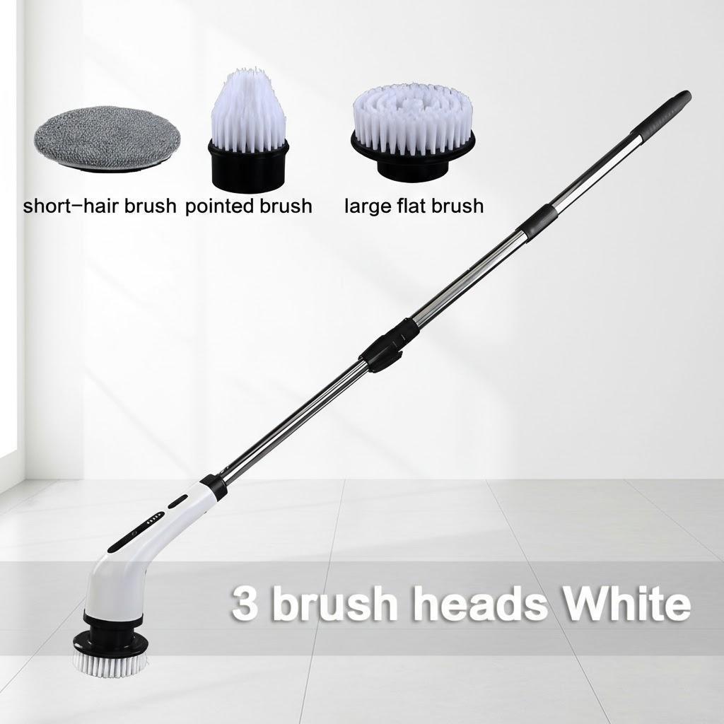 Rechargeable Electric Scrubber 3 9 Heads Powerful Motor Metal Gears Extendable Rod for Bath Kitchen Car Multi-Use