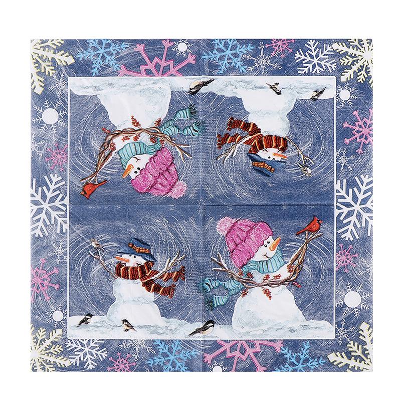 20pcs/Pac 33*33cm 2-Ply Disposable Party Napkin Christmas Pattern