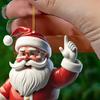 Ornamente de Crăciun Acrilice Moș Crăciun 2D Plate Moș Crăciun Călărind Bicicleta Ornamente Agățate Moș Crăciun Amuzant cu Decorațiune Cutie Cadou