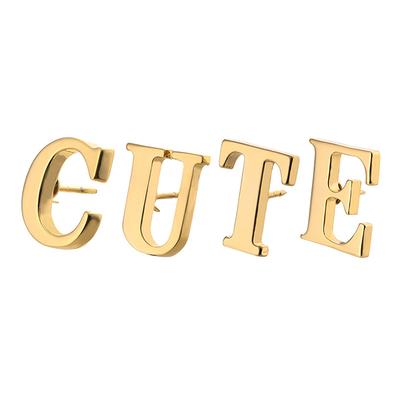 Spilla in Metallo di Alta Qualità Stile Classico Lettera A-Z Dorata Spilla da Bavero per Donna Uomo Distintivo per Cappello Sciarpa Zaino Gioiello
