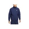 Nike Sportswear Swoosh Fashion Comfortable Soft Reversible Collar Fleece Jacket Men Jackets Deep-Navy White Team-Blue-Grey BQ6546-411