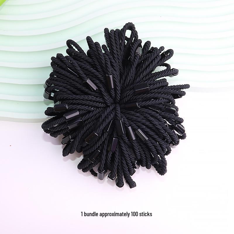 Korean Style Cable Knit Children's Hair Ties - Elastic, Hair-Friendly Candy Color Square Buckle Accessories.