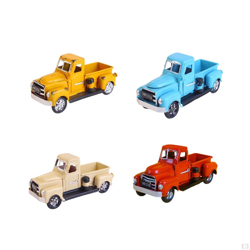 Christmas Farmhouse Truck Farm Metal Car Cute Collectible Tabletop Storage Pickup Model