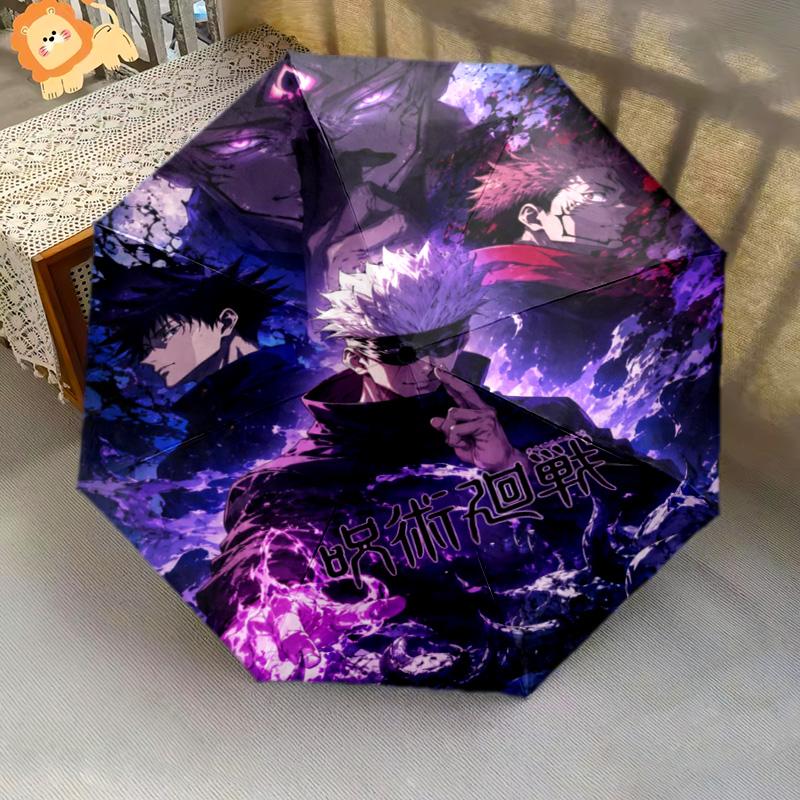 1PC Jujutsu Kaisen: Curse Battle Automatic Umbrella - Suitable Travel Outdoor Portable Umbrella Birthday Gift Daily Essentials