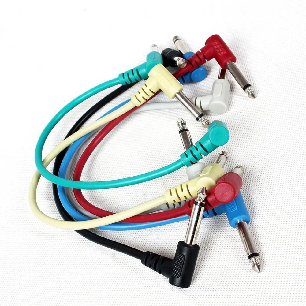 6Pcs/Set Guitar Effect Pedal Cable 6.35mm Angle Plug Noise Shielded Cable Guitarra Pedal Cable Guitar Parts & Accessories