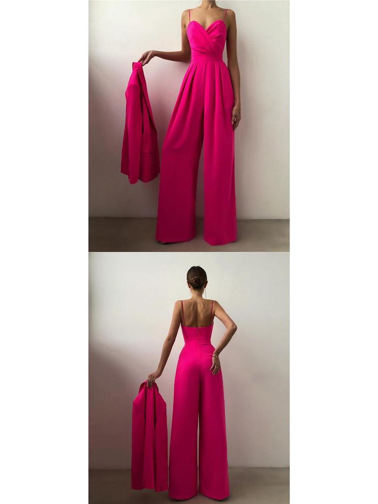 Suspender Straight-Leg Jumpsuit