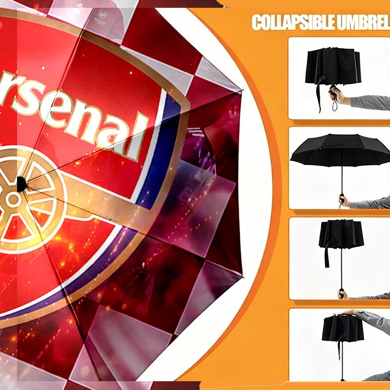 Arsenal F.C Print Umbrella Automatic Opening/ Closing - Portable Foldable Design - Daily Use for Travel/Outdoor - Gift for Birthday