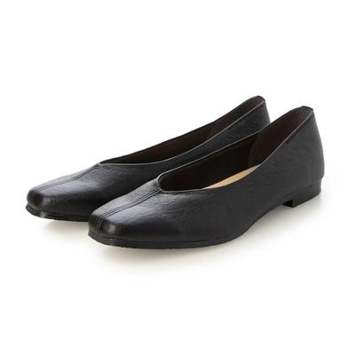 IK Plus 2025 Center Seam Flat Pumps, Women's, Black Smooth (Softy), Size 25.0 Cm, 2E