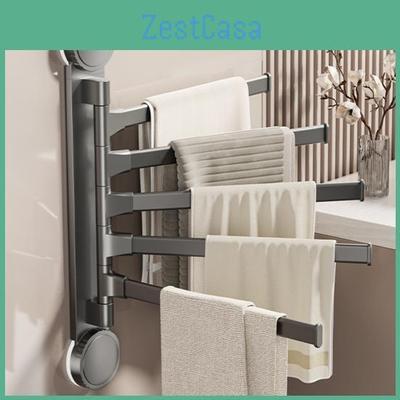 Pole Towel Extended With Rack 180degree Rotation Suction Cup Design Quick Installation Multipurpose