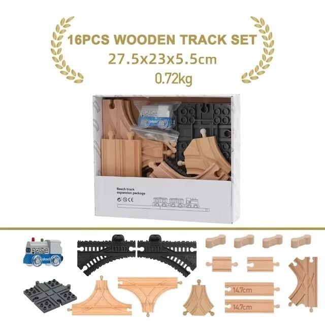 New Wooden Train Track Set Beech Wooden Railway Accessories fit for All Brand Wood Tracks Educational Toys for Children