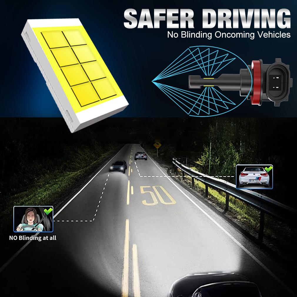 2ks Canbus H11 LED H8 9005 HB3 9006 HB4 LED žiarovky do predných svetlometov 6000K 60W 32000Lm Super jasné bez ventilátora 16-jadrové CSP DRL hmlové svetlo diaľkové svetlo