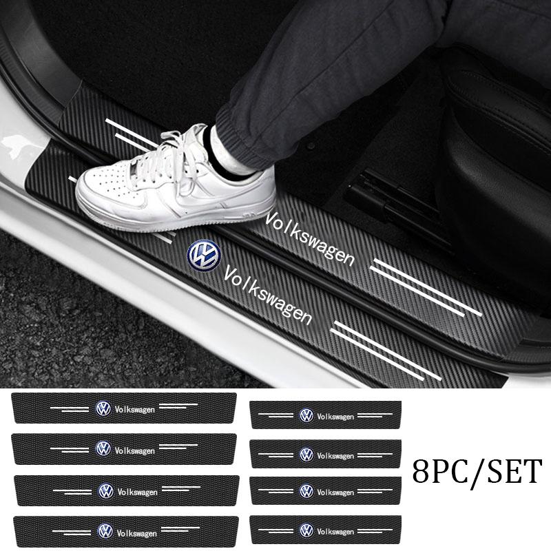 New Car Door Sill Plate Sticker Anti-scratch Strip Trunk Protection Decals For VW Polo Beetle Passat Bora Touran Golf Jetta zl9