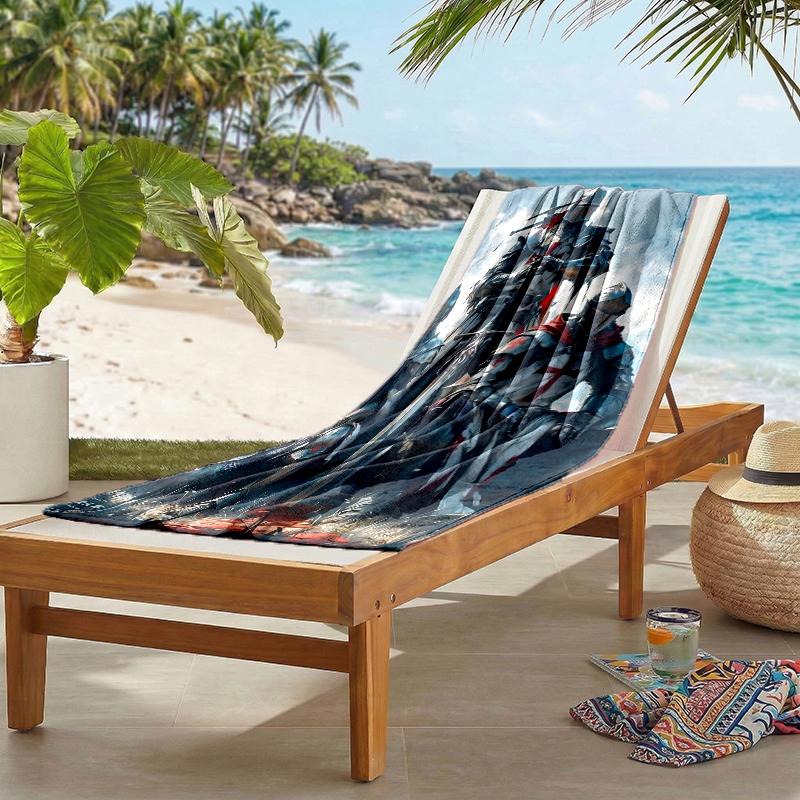 Cross Templars Knight Fashion Beach Towel: Ideal for Summer Adventures Soft, absorbent and quick drying suitable for swimming and bathing
