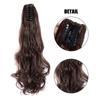 MERISIHAIR Heat Resistant Synthetic Ponytai Hair 22" Wavy Claw Clip In Golden Black Hair Extensions Ponytail