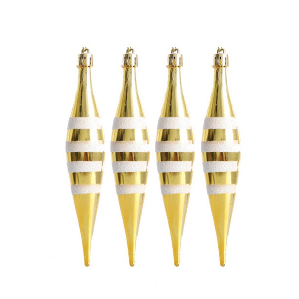 4 Pcs Christmas Painted Pendant Set Cone-shaped Holiday Decorations Hanging Pendants Tree Balls Ornaments Set For Home Party