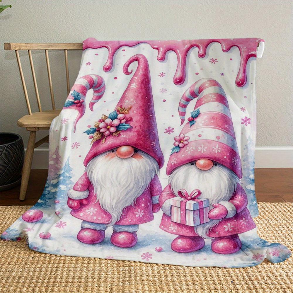 1pc Gnome Winter Blanket for Sofa Bed Soft and Light Bedding Ideal for Picnics, All-Season Christmas Outdoor Decor Accessories-c0803016