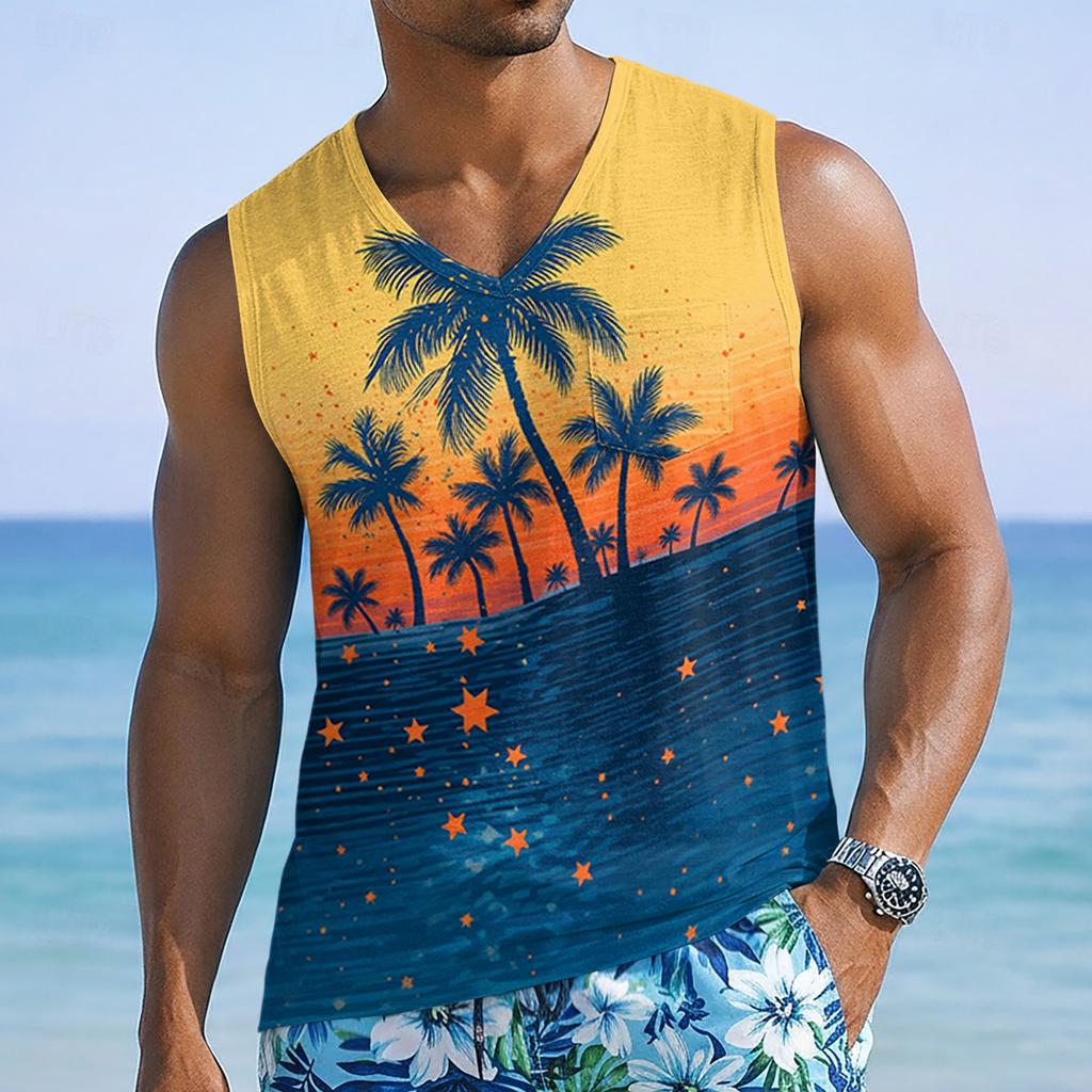 Men's Casual Sleeveless -Neck Tank Top
