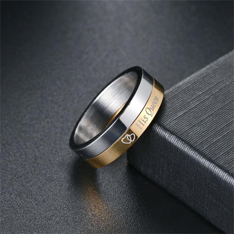 Her king His Queen Couple Ring Fashion Titanium Steel Ring