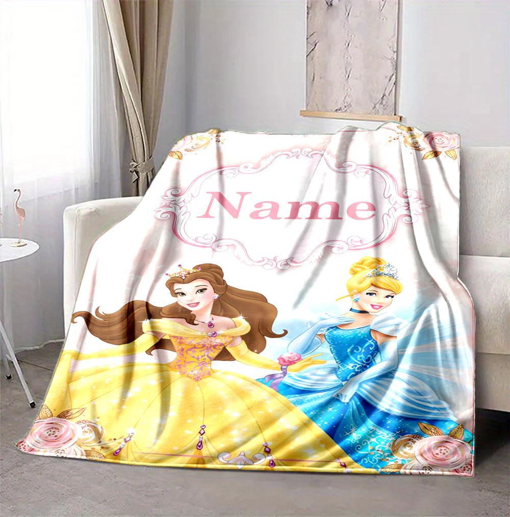 Custom Name Princesses' Garden Flannel Blanket Throw Blanket Soft Warm Sofa Bed Decor Unique Gift