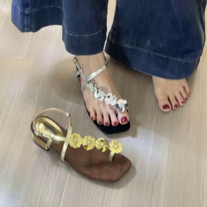 

Мода Новый Стиль Популярные Женские Сандалии-Вьетнамки с Перепонкой для Пальца Женские Летние Уличные Модные Плоские Пляжные Римские Женские Сандалии Zapatos Mujer 35