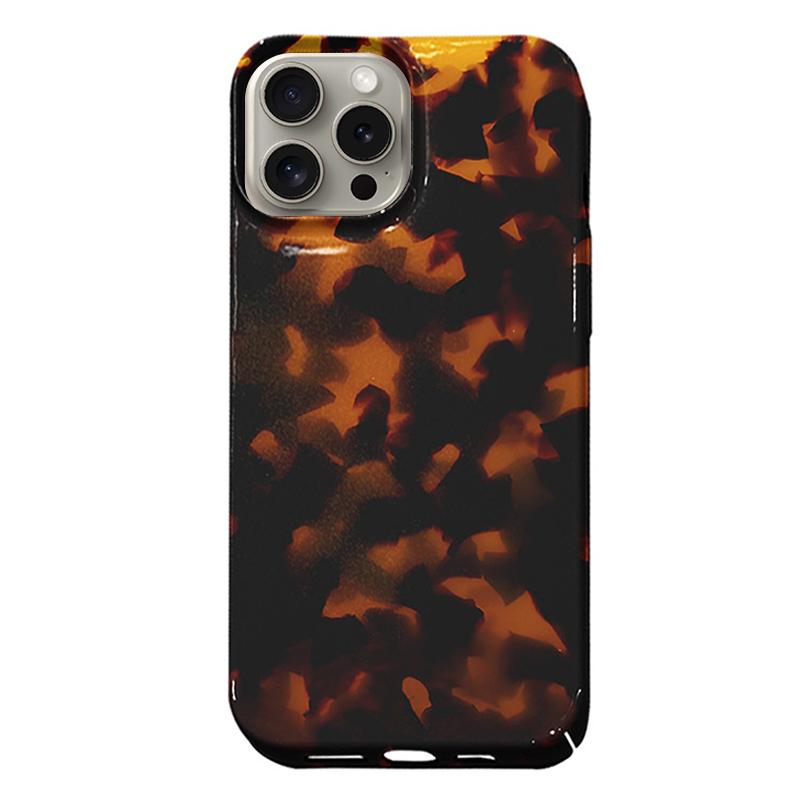

For iPhone 15 Pro Max Case Tortoiseshell Pattern Hard PC Shockproof Phone Cover As Shown A