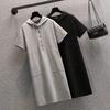 Summer Solid Color Hooded Casual Plus Size Dress Short-sleeved T-shirt Skirt Mid-length Skirt