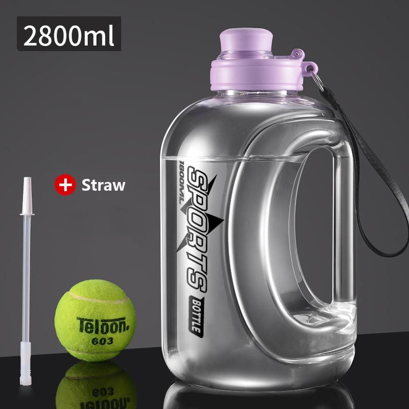 Large Capacity Water Bottle with Straw  & Strap Portable Handle BPA Free Eco-Friendly Perfect for Outdoor Sports and Fitness