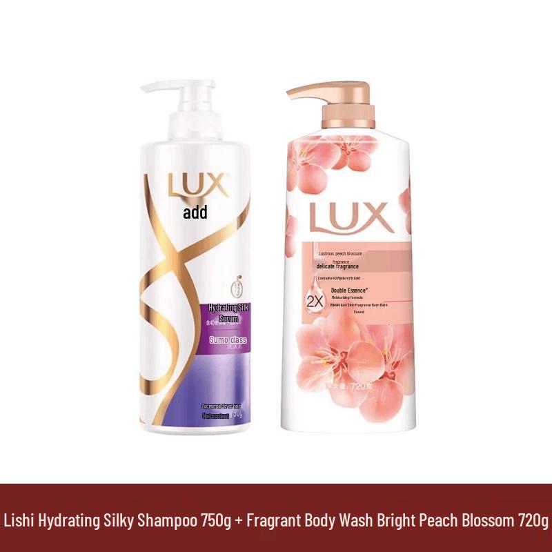 Lux Hydrating Smooth Shampoo & Luminous Peach Blossom Shower Gel Set