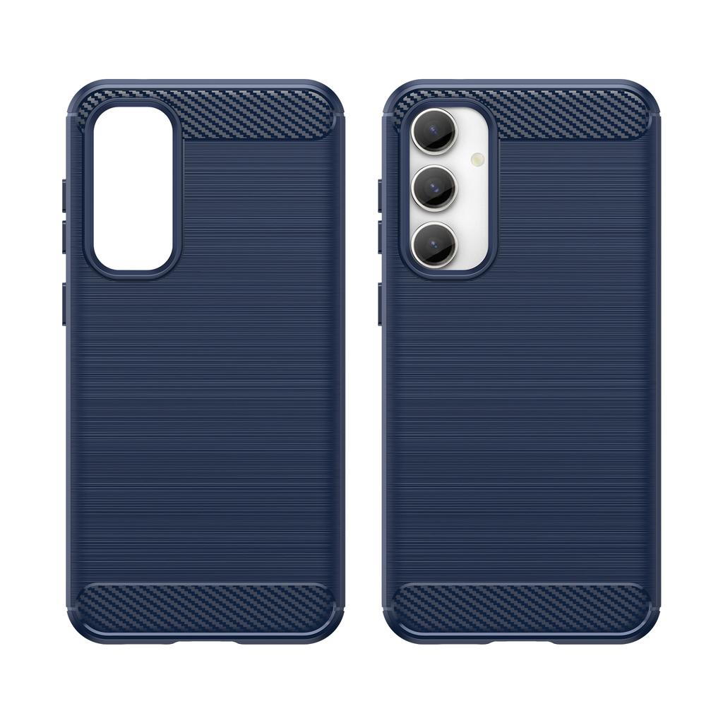 Pro Samsung Galaxy S23 FE Měkké TPU Kartáčovaný Kryt na Telefon Textura Uhlíkových Vláken Zadní Kryt Telefonu