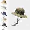 Solid Color Fisherman Hat Breathable Outdoor Cap Windproof Bucket Hat  Sunshade Use