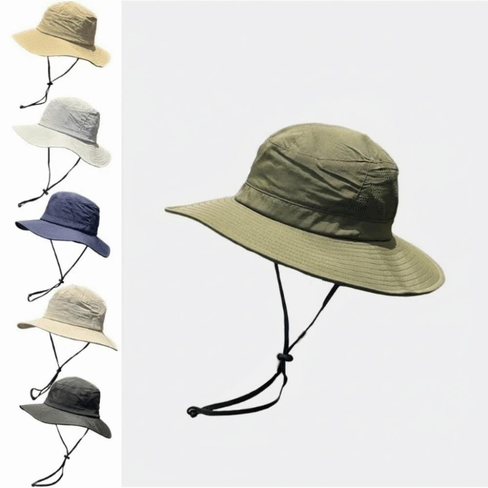 Solid Color Fisherman Hat Breathable Outdoor Cap Windproof Bucket Hat  Sunshade Use