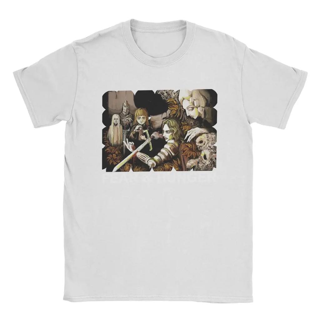 Fear And Hunger T-Shirts Men Novelty Pure Cotton Tees Crewneck Short Sleeve T Shirts Original Clothing