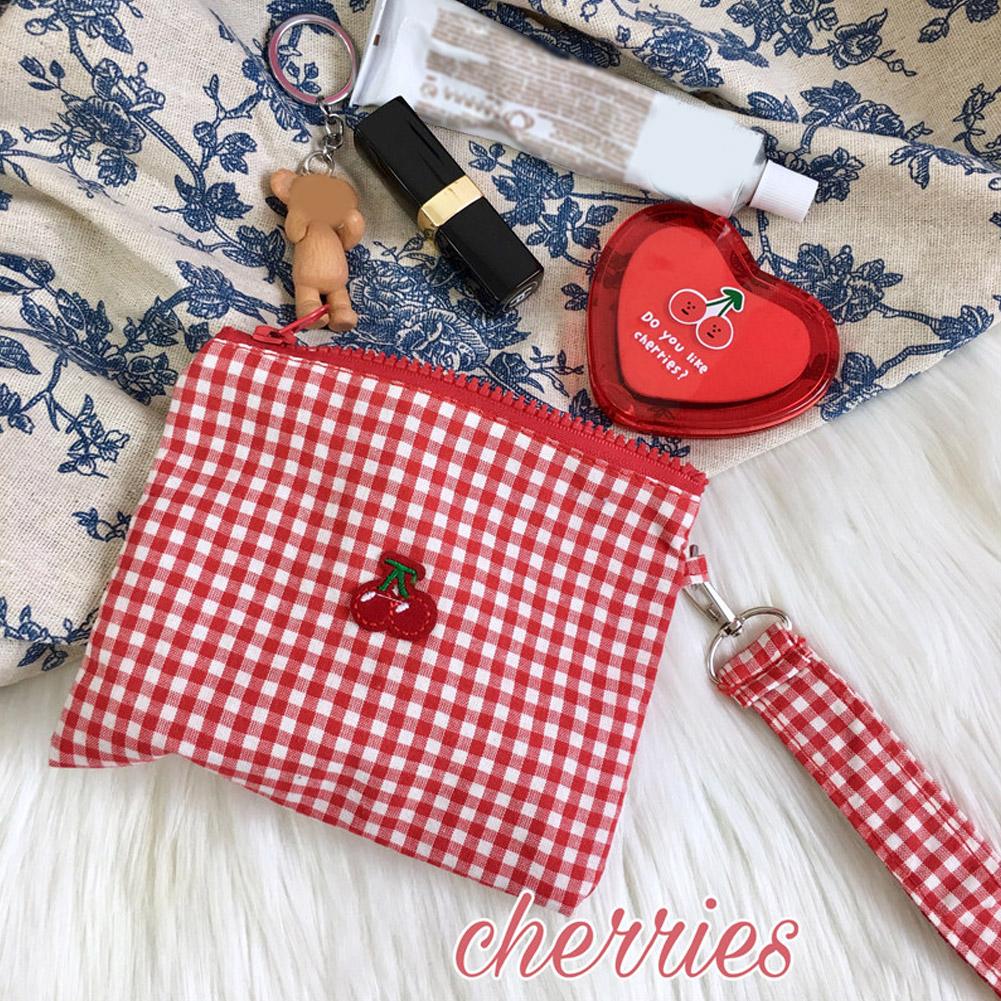 Makeup Bag for Women Girls, Cute Makeup Brushes Aesthetic Accessories Storage Bag Cherry Travel Toiletry Bag Organizer