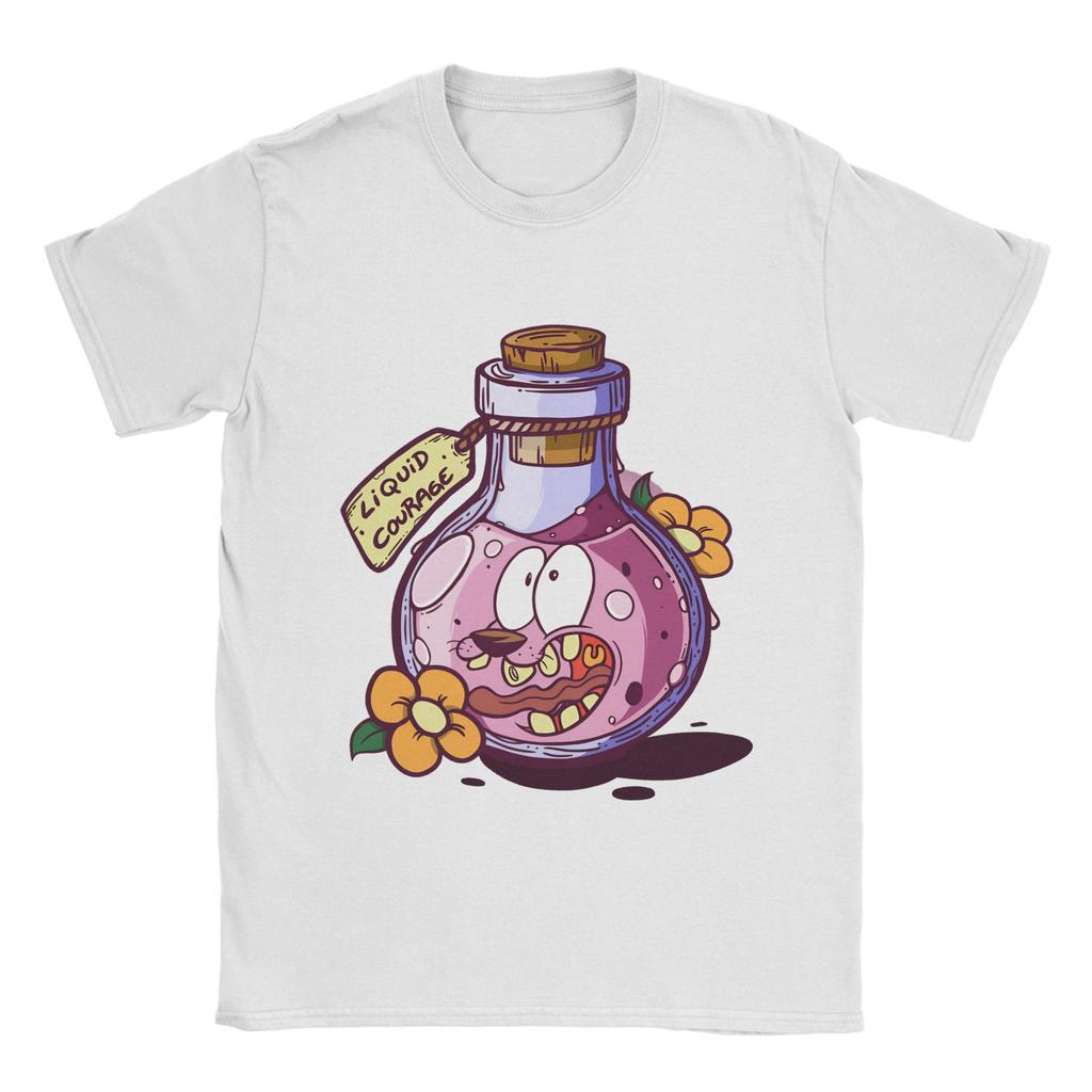 Courage Dog T-Shirt Sommer 100% Baumwolle T-Shirts für Männer Harajuku Design T-Shirt Kurzarm Vintage Oberteile