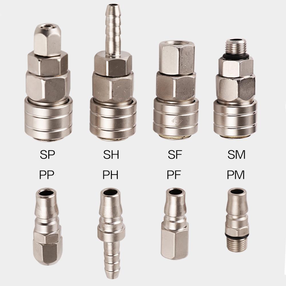 Pneumatic Fitting C Type Self-locking Quick Coupling Connector Coupler For Air Compressor SP PP SM PM SH PH SF PF 10 20 30 40