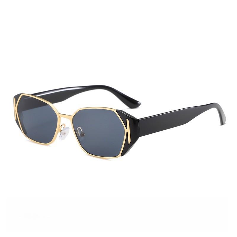 

Y2k Square Sunglasses Women Retro Uv400 Sun Glasses For Travel And Party Wear Black Gold