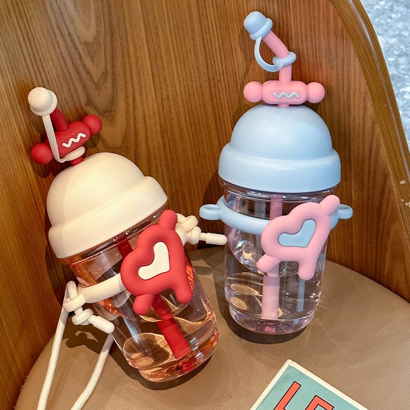 Summer Heat-Resistant Cute Straw Water Cup for Adults and Kids - Portable & Stylish