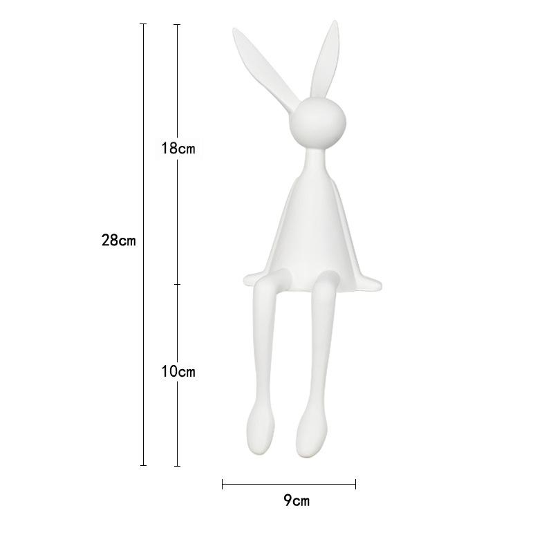 28CM Nordic Home Decorate Figurines for Interior Gift Rabbit Statue Christmas Room Decor Abstract Art Sculpture Desk