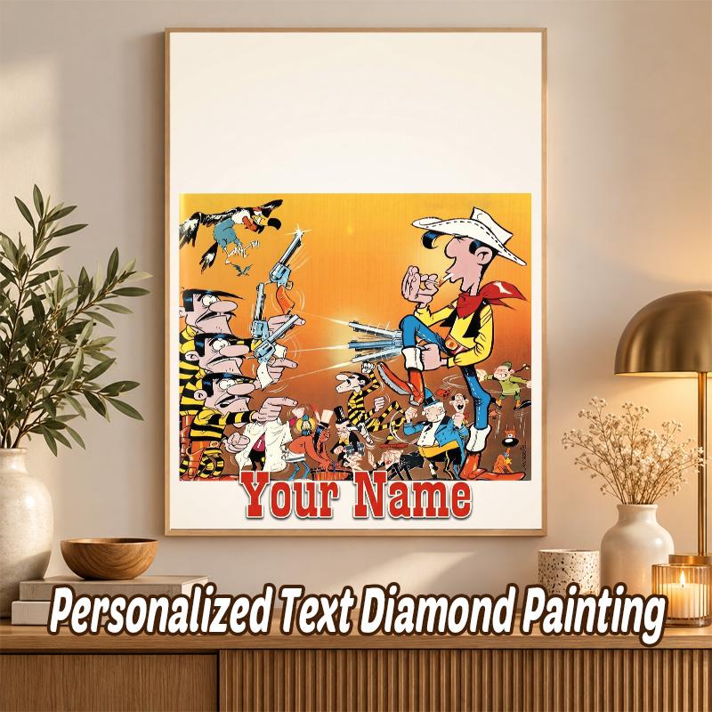 Lucky Luke Custom Name Text 5D Diamond Painting Kit DIY Full Drill Diamond Art Decoration