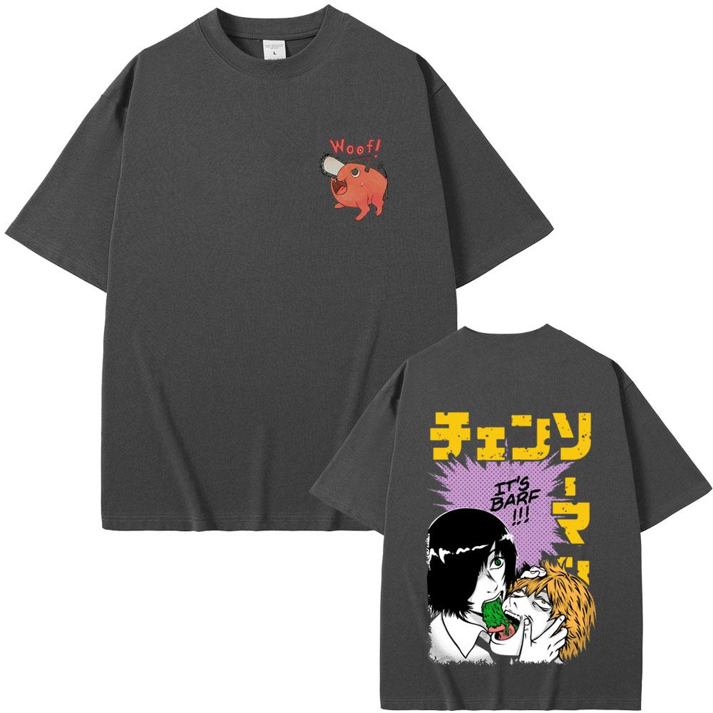 Anime Chainsaw Man Himeno Denji Graphic Tshirt Men Women Cartoon Funny Short Sleeve T Shirts Male Fashion Oversized Streetwear