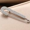 Luxurious Rhinestones Brooches Sparkling Crystal Zircon Safety Metal Pin Adjustable Waist Fastening Pins Pants Adjustment