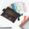 Mini Transparent Nylon Mesh Card Bag Credit Id Card Organizer Portable Coin Purse Lipstick Earphone Data Line Key Storage Bag
