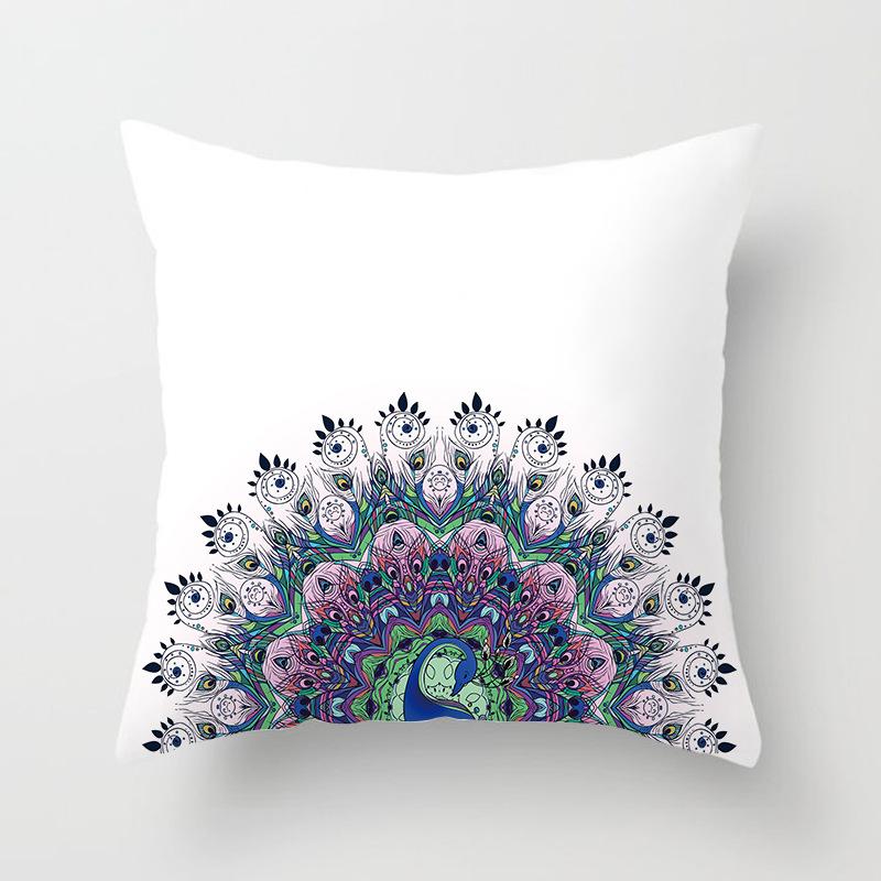 New Chinese Style Classical Peacock Feather Pattern Pillowcase Car Bedroom Living Room Cushion New Chinese Style