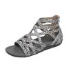 Dark Leopard Print Wedge Sandals Dark Leopard Print Roman Sandals