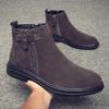 Fashion Men's Genuine Leather Chelsea Boots British Style Suede Leather Men's Shoes AutumnWinter Cowhide and Suede Men's Boots