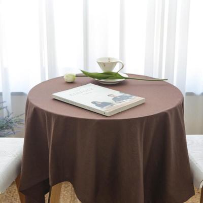 Brown Cotton Linen Tablecloth for 2