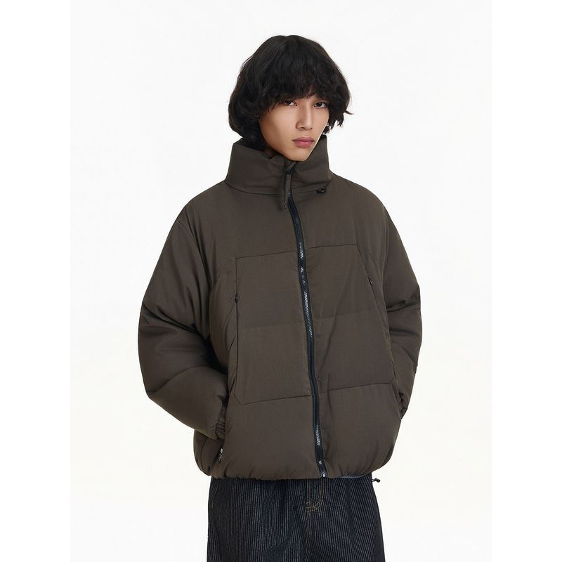 Blaexit 2025 New Men's down Cotton Jacket Winter Thickened Coat with Fleece Warm Cotton Clothing Black Puffer Jacket