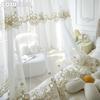 1PC LOZUJOJU French Style Gold Thread Embroidered Sheer Curtain Romantic Style Luxury Tulle for Living Room Bedroom Balcony Window Home Decor