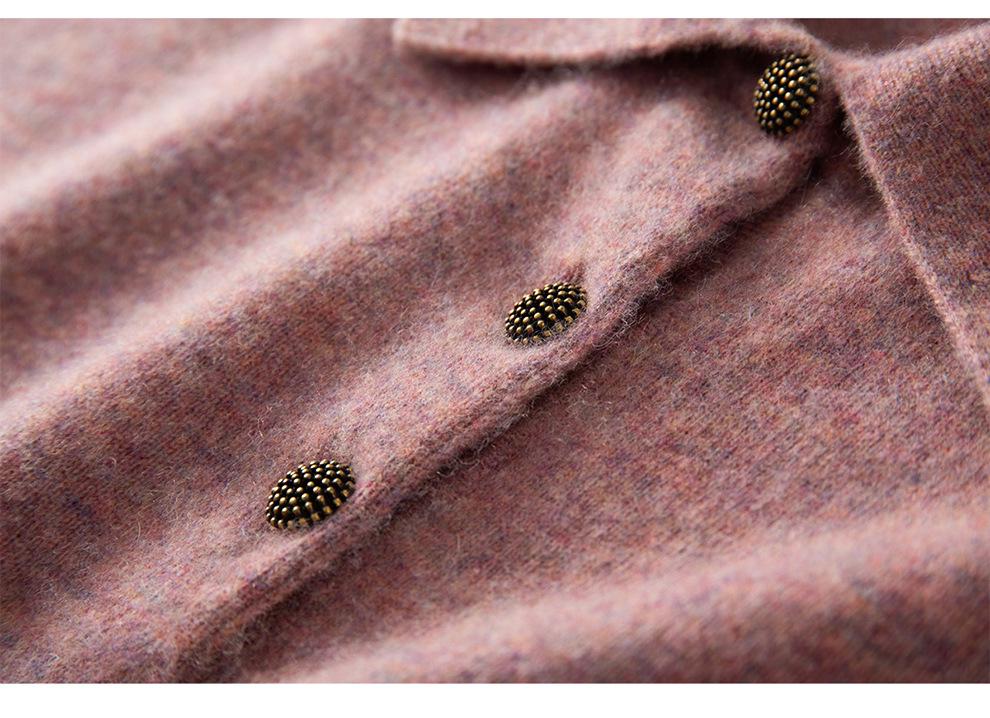 Women's 100% Cashmere Polo Neck Loose Knit Short Sleeve Sweater - Autumn/Winter New Style
